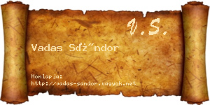 Vadas Sándor névjegykártya