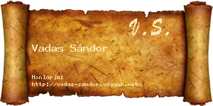 Vadas Sándor névjegykártya
